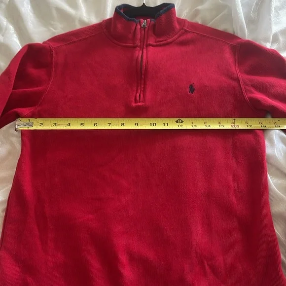 Polo Ralph Lauren boys 14/16 red quarter zip pullover - Picture 5 of 6